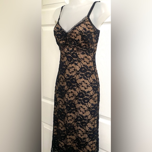 Ann Ferriday Dress Black Lace Slip Dress Sleeveless Straps size OS - Picture 8 of 16